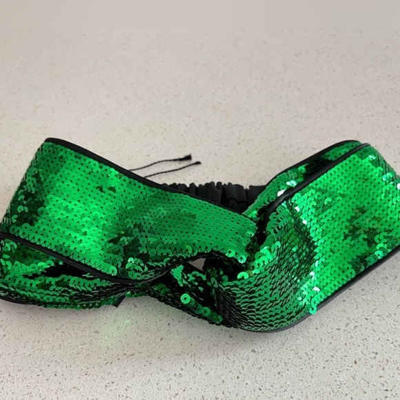 GUCCI - Green Sequin Knot Headband - Picture 7 of 12